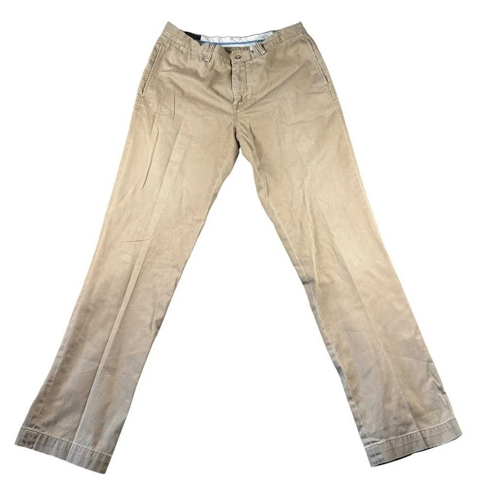 Polo Ralph Lauren Bedford Chino Pants Mens 34X34 Khaki Straight Preppy Old Money